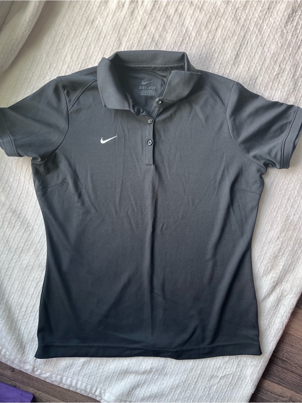 Nike Women's Black Dri-FIT Polo Top